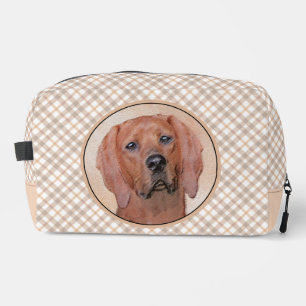 Redbone Coonhound Painting Cute Original Dog Art Dopp Kit
