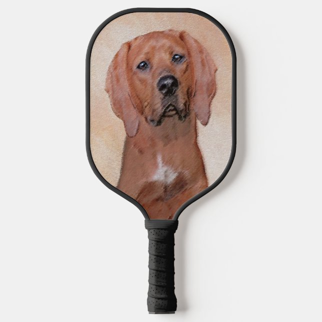 Redbone Coonhound Painting - Cute Original Dog Art Pickleball Paddle (Front)