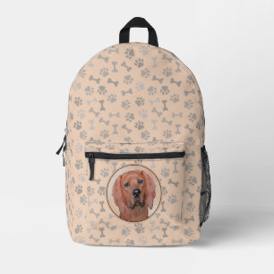 Redbone Coonhound Painting - Cute Original Dog Art Printed Backpack