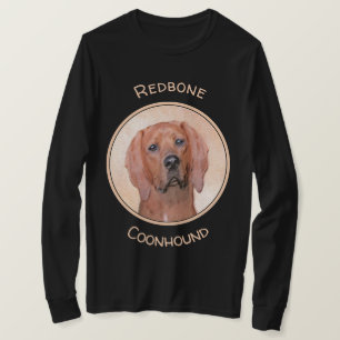 Redbone Coonhound Painting - Cute Original Dog Art T-Shirt
