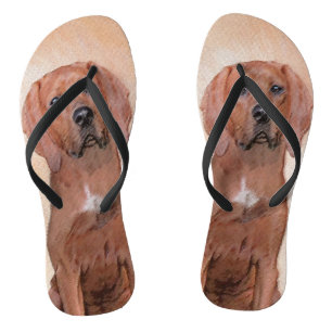 Redbone Coonhound Painting - Cute Original Dog Art Thongs