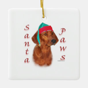 Redbone Coonhound Santa Paws Ceramic Ornament