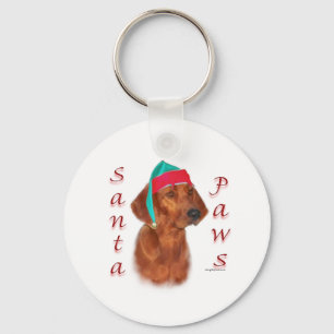 Redbone Coonhound Santa Paws Key Ring