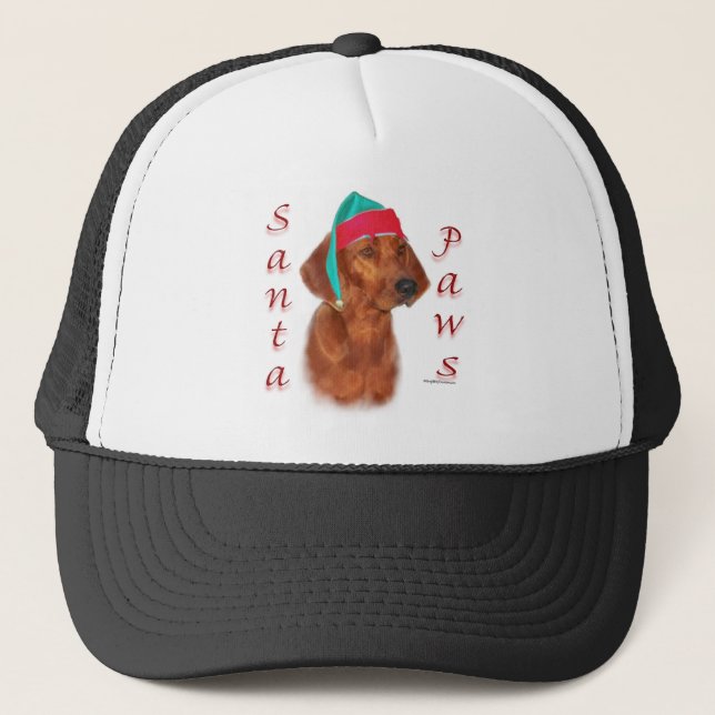 Redbone Coonhound Santa Paws Trucker Hat (Front)