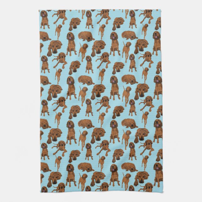 Redbone Coonhound Tea Towel (Vertical)