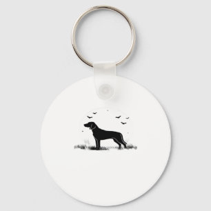 Redbone Dog � Halloween Moon Silhouette Oversized  Key Ring
