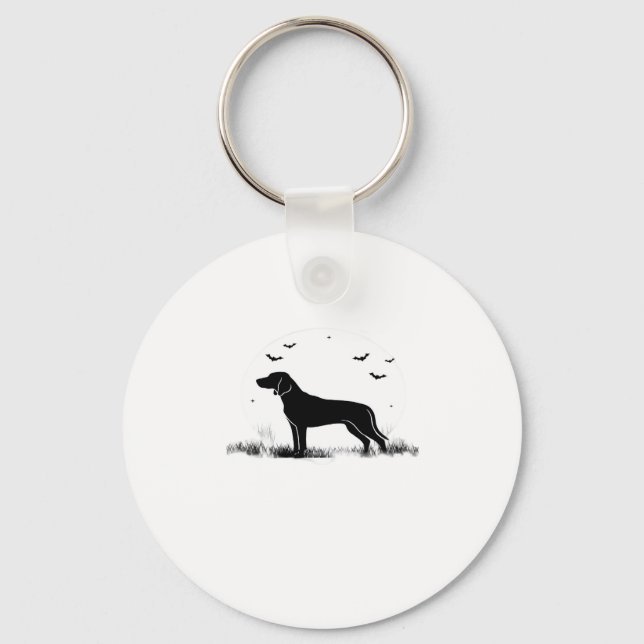 Redbone Dog � Halloween Moon Silhouette Oversized  Key Ring (Front)