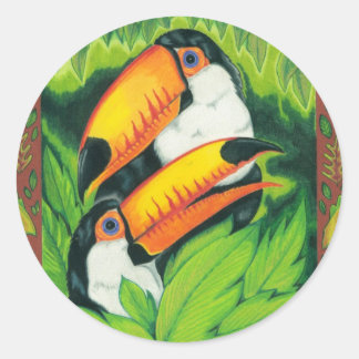 Redbubble art new 1 09 004toucans crop enhanced classic round sticker