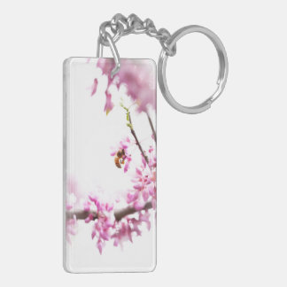 Redbud & honeybee in Springtime Key Ring