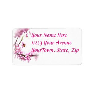 Redbud & honeybee in Springtime Label