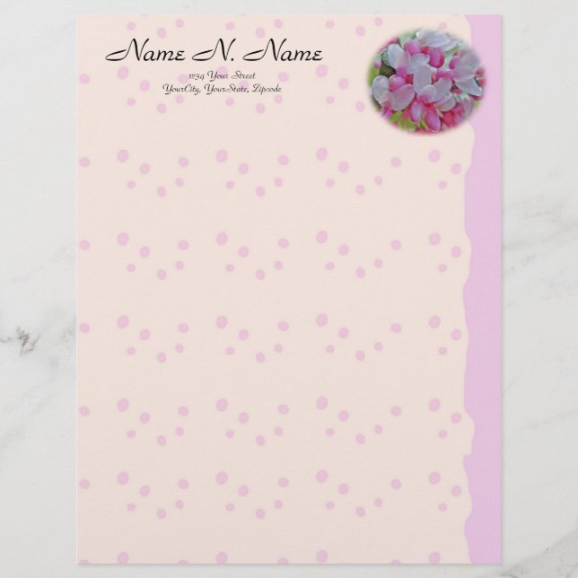 Redbud Tree Blossoms Letterhead (Front)