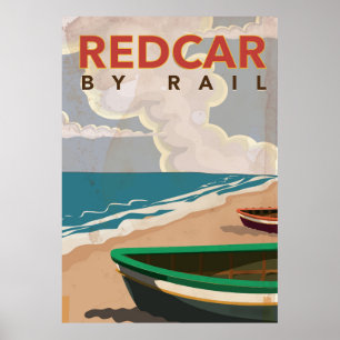Redcar vintage travel poster