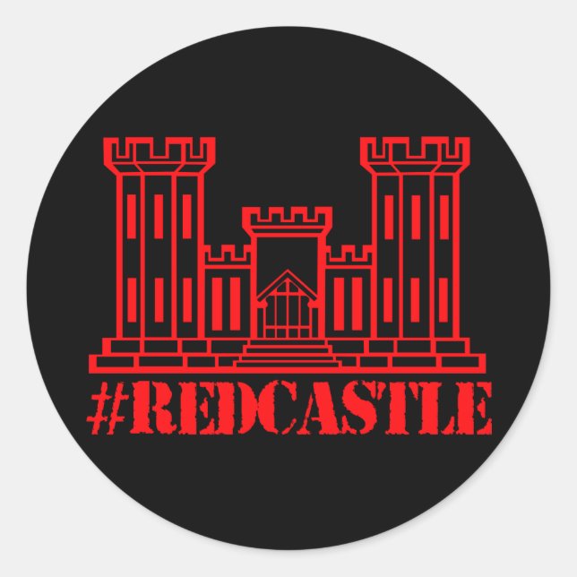 #Redcastle Combat Engineer (Large Castle) Classic Round Sticker (Front)