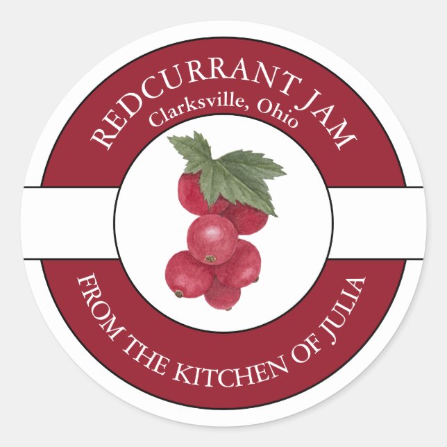 Redcurrant Jam Label  (Front)