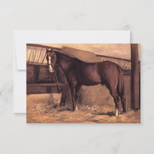 Reddish Bay Horse in the Stables Card (Front)
