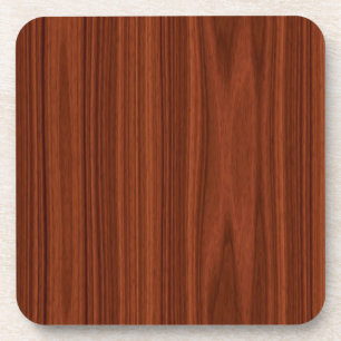 Reddish Brown Wood Grain Coaster