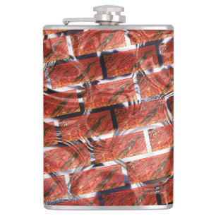 Reddish, bubbles on grid or brick effect? Metallic Hip Flask