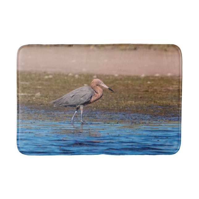 Reddish Egret on North Beach Bath Mat (Front)