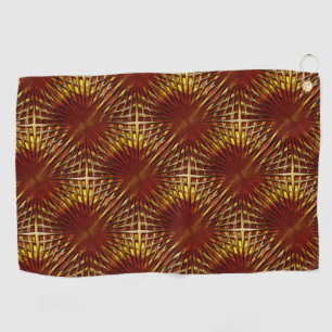 Reddish golden grille looking puffed or inflated t golf towel
