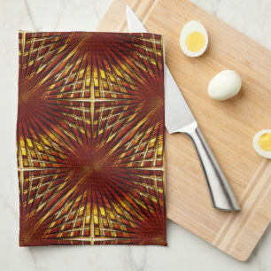 Reddish golden grille looking puffed or inflated t tea towel