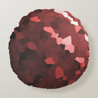 Reddish Hue Crystallised Pattern Round Cushion