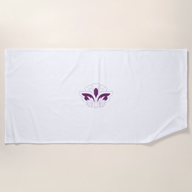 Reddish Magenta decorative Beach Towel (Front)