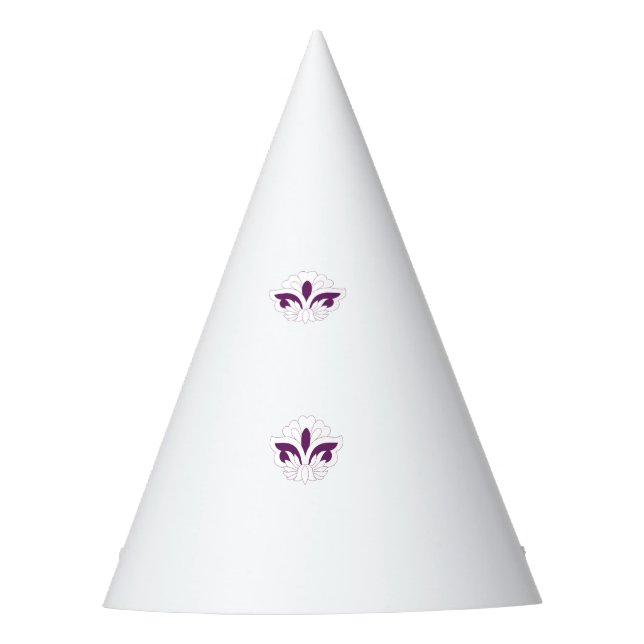 Reddish Magenta decorative Party Hat (Front)