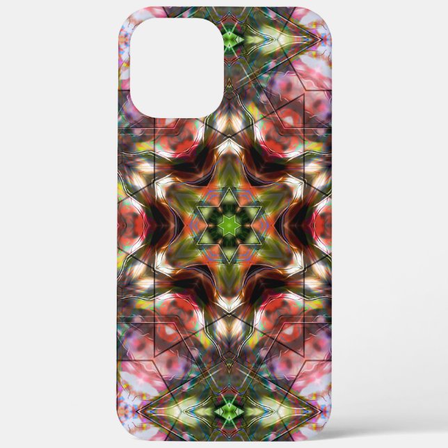 Reddish salmon star kaleidoscope in acrylic style  Case-Mate iPhone case (Back)