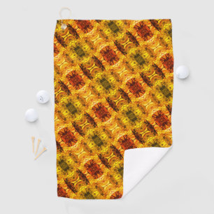 Reddish yellow pieces and generating shapes golf towel