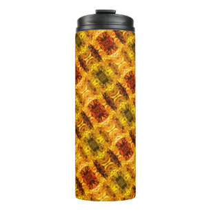 Reddish yellow pieces and generating shapes thermal tumbler