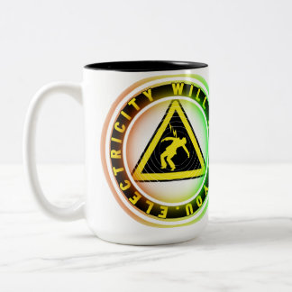 reddy kilowatt electricity will kill you Two-Tone coffee mug