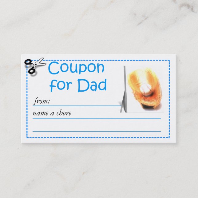 Redeemable Chore Coupon for Parents (Front)