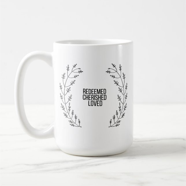 Redeemed, Cherished, Loved Coffee Mug (Left)