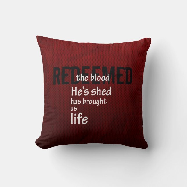 Redeemed, Christian Gift Cushion (Front)