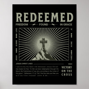 Redeemed Cross Christian Easter Ephesians Men Wome Poster