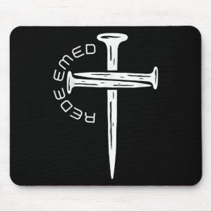 Redeemed Jesus Christian Cross God Faith Bible Rel Mouse Pad