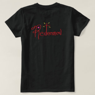 Redeemed with Cross and Hearts Christian  T-Shirt