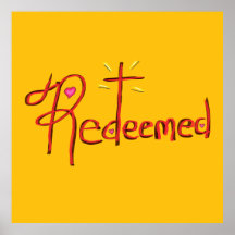 Redeemed with Cross and Hearts Yellow