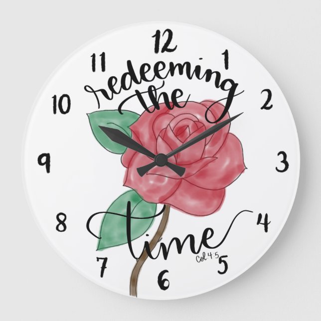 Redeeming The Time Hand Lettered Wall Clock (Front)