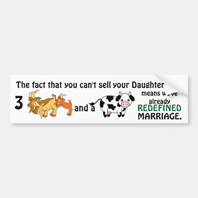 Redefined Marriage Bumper Sticker (Front)