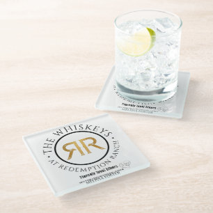 Redemption Ranch Whiskeys Logo Glass Coaster