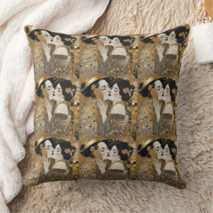 Redesigned klimt Painting,art Nouveau decor,chic Cushion
