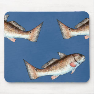 Redfish and Redfish Tails (blue) Mouse Pad