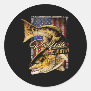 Redfish Country Saltwater Fishing T Shirt Classic Round Sticker