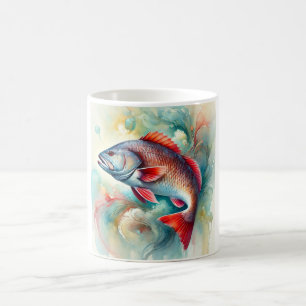 Redfish in Serene Waters 210824AREF147 - Watercolo Coffee Mug