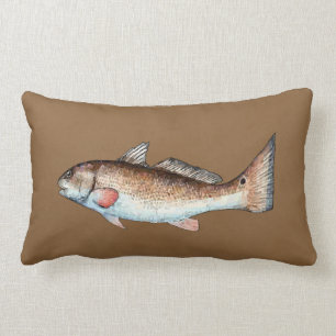 Redfish on Brown Pillow
