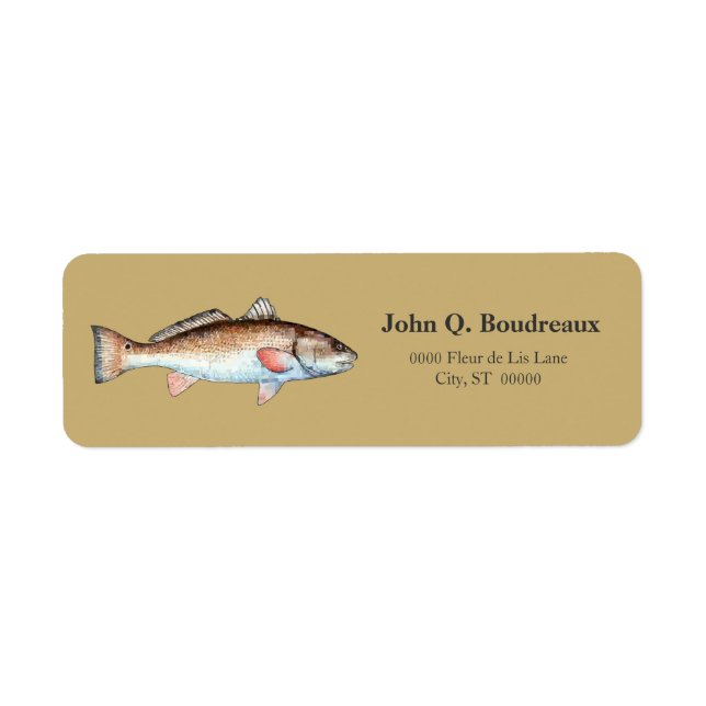 Redfish On Gold Return Address Label (Front)