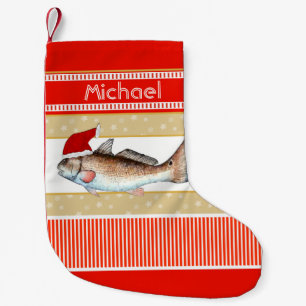 Redfish Santa Small Christmas Stocking