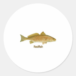 Redfish (titled) classic round sticker