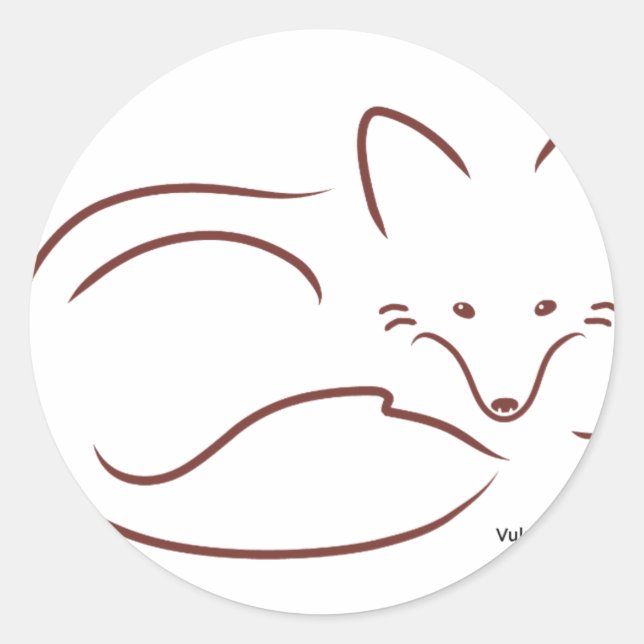 RedFox Classic Round Sticker (Front)
